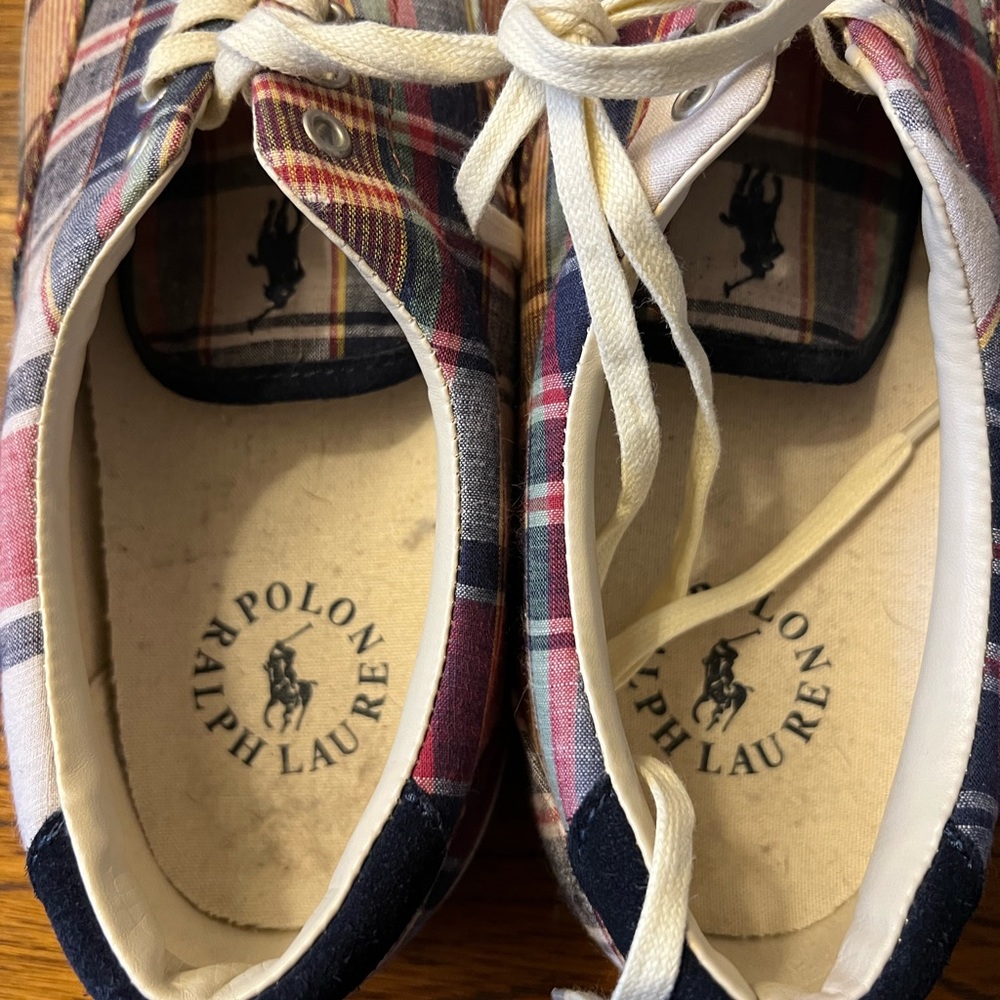 Madras plaid thorton 3 sneaker by Polo size 10.5 - Picture 4 of 6